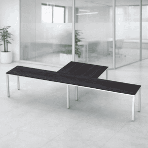 Banco de oficina en diseño moderno y minimalista, ideal para espacios de trabajo colaborativos.