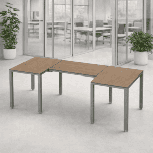 Mesa de oficina modular para espacios de trabajo colaborativos y reuniones.