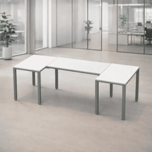 Mesa de oficina modular para espacios de trabajo modernos y funcionales.