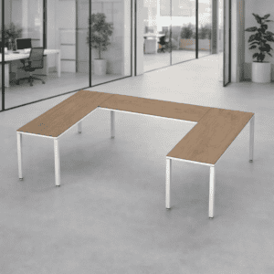 Mesa de oficina moderna y funcional para espacios de trabajo.