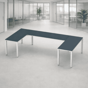 Escritorio en U Billydesk 150x300x150cm - Zafiro-blanco
