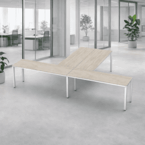 Escritorio en T Billydesk 360x240cm - encino-polar-blanco