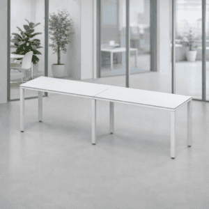 Mesa de oficina moderna y minimalista para espacios de trabajo.