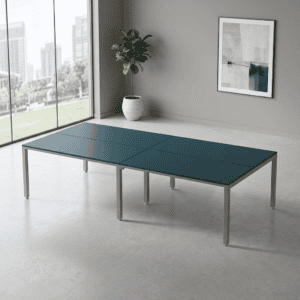 Mesa de oficina moderna y funcional para espacios de trabajo.
