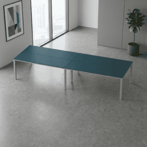 Mesa de oficina moderna y minimalista para espacios de trabajo.