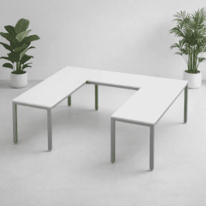 Mesa de oficina moderna y minimalista para espacios de trabajo.