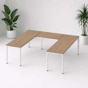 Escritorio en U Billydesk 180x210x180cm - Monarca-blanco