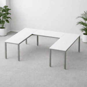 Mesa de oficina en forma de U, ideal para espacios de trabajo colaborativos y reuniones. Diseño mode.