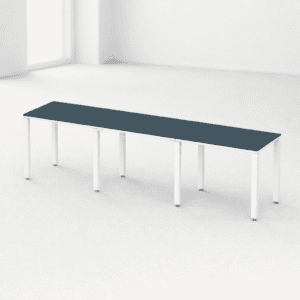 Mesa de oficina larga y moderna para espacios de trabajo.