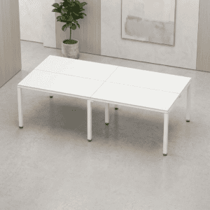 Mesa de oficina blanca moderna para espacios de trabajo.