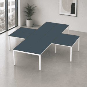 Escritorio en X Billydesk 300x360cm - Zafiro-blanco