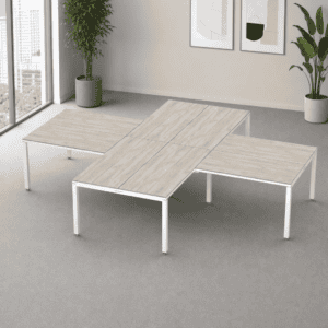 Mesa de oficina modular moderna para espacios de trabajo.