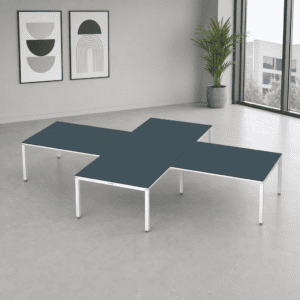 Escritorio en X Billydesk 420x300cm - Zafiro-blanco
