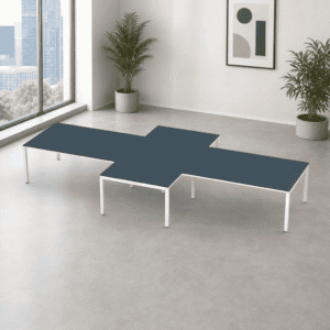 Escritorio en X Billydesk 480x240cm - Zafiro-blanco