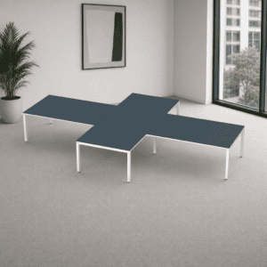 Escritorio en X Billydesk 480x300cm - Zafiro-blanco