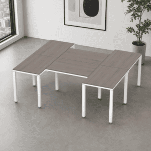 Escritorio en H Billydesk 180x210cm - Ceniza-blanco