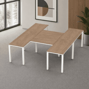 Escritorio en H Billydesk 240x210cm - Monarca-blanco