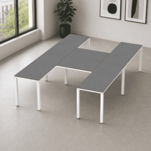 Escritorio en H Billydesk 300x210cm - Oxford-blanco