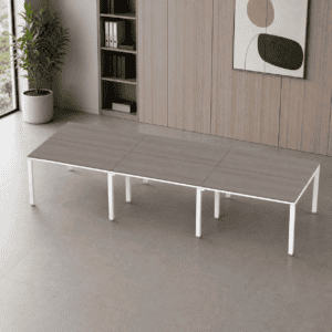 Mesa de oficina moderna y minimalista para espacios de trabajo elegantes.