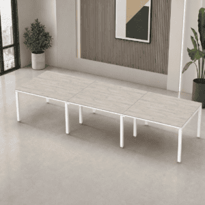 Mesa de oficina moderna y minimalista para espacios de trabajo elegantes.