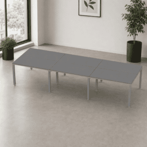 Mesa de oficina moderna y funcional para espacios de trabajo.