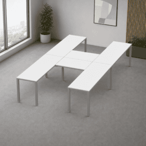 Escritorio en H Billydesk 360x210cm - Blanco-Oxford