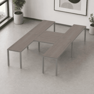 Escritorio en H Billydesk 360x210cm - Ceniza-Oxford