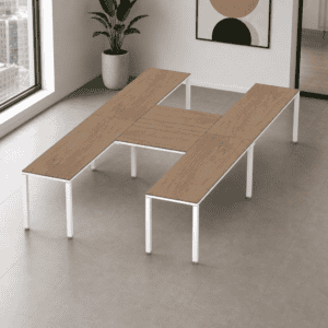 Escritorio en H Billydesk 360x210cm - Monarca-Blanco