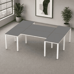 Escritorio en H Billydesk 180x240cm - Oxford-Blanco