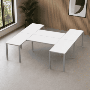 Escritorio en H Billydesk 240x240cm - Blanco-Oxford