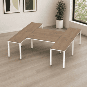 Escritorio en H Billydesk 240x240cm - Monarca-Blanco