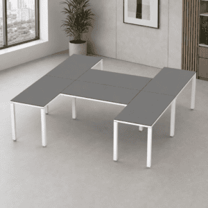 Escritorio en H Billydesk 240x240cm - Oxford-Blanco