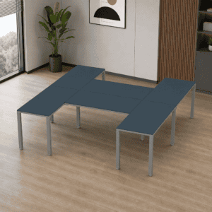 Escritorio en H Billydesk 240x240cm - Zafiro-oxford