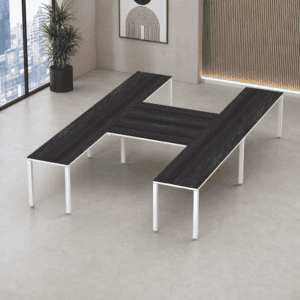 Escritorio en H Billydesk 360x240cm - Anahuac-Blanco