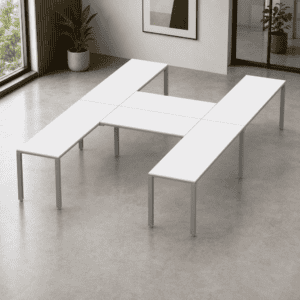 Escritorio en H Billydesk 360x240cm - Blanco-Oxford