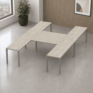 Escritorio en H Billydesk 360x240cm - Encino Polar-oxford