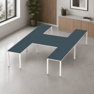 Escritorio en H Billydesk 360x240cm - Zafiro-Blanco