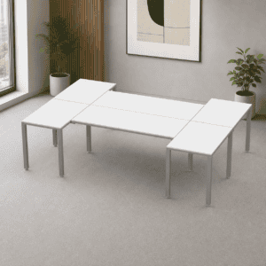 Escritorio en H Billydesk 180x270cm - Blanco-Oxford