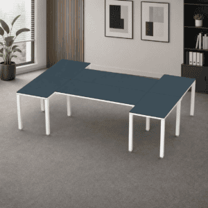 Escritorio en H Billydesk 180x270cm - Zafiro-Blanco