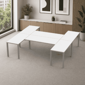 Escritorio en H Billydesk 240x270cm - Blanco-Oxford