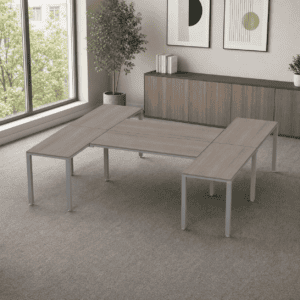 Escritorio en H Billydesk 240x270cm - Ceniza-Oxford