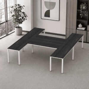 Escritorio en H Billydesk 300x270cm - Anahuac-Blanco