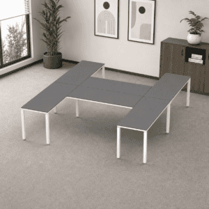 Escritorio en H Billydesk 300x270cm - Oxford-Blanco