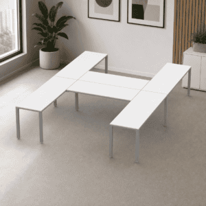 Escritorio en H Billydesk 360x270cm - Blanco-Oxford