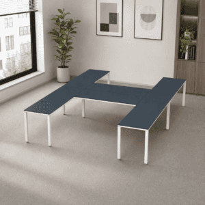 Escritorio en H Billydesk 360x270cm - Zafiro-Blanco