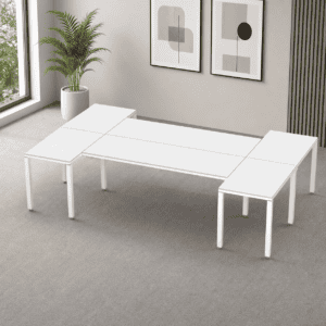 Escritorio en H Billydesk 180x300cm - Blanco-Blanco