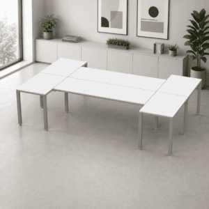 Escritorio en H Billydesk 180x300cm - Blanco-Oxford