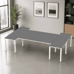 Escritorio en H Billydesk 180x300cm - Oxford-Blanco