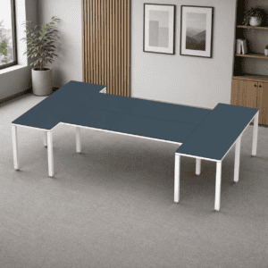 Escritorio en H Billydesk 180x300cm - Zafiro-Blanco