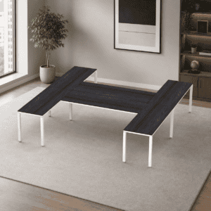 Escritorio en H Billydesk 300x300cm - Anahuac-Blanco